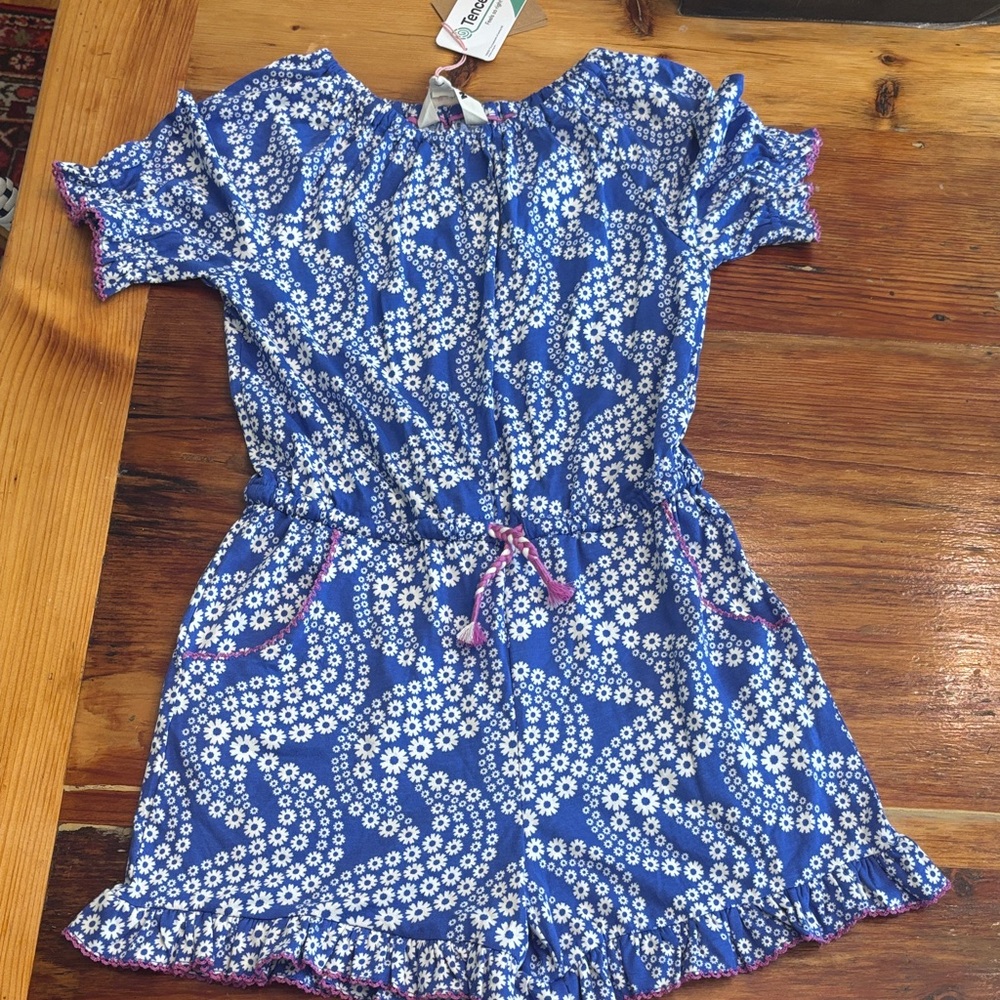 Floral Blue Kids Romper